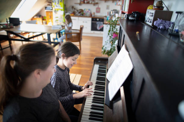 Child piano lesson