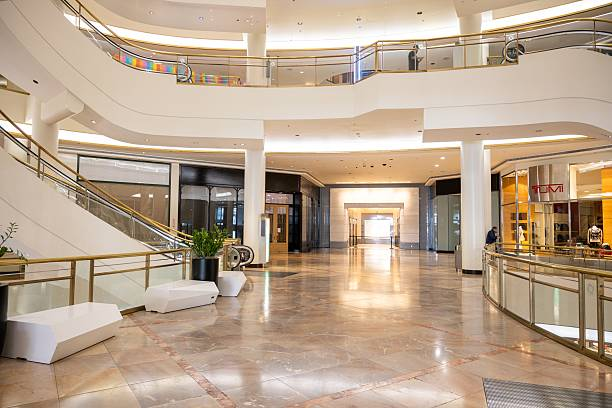 Indoor shopping mall corridor