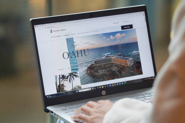 Web designer at laptop