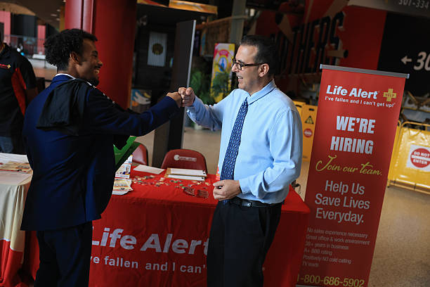 Team recruiting at job fair