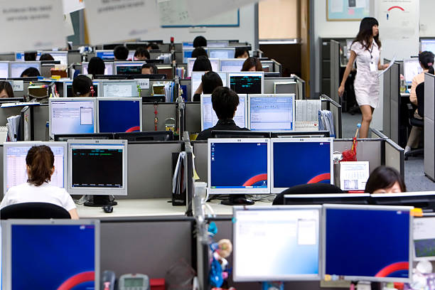 Businessman working on computer network