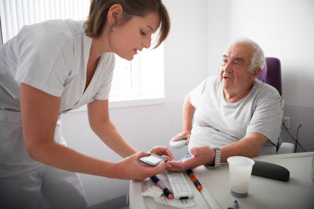 Endocrinologist consulting patient