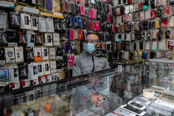 Person browsing phone accessories