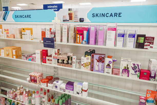 Shea butter skincare products display