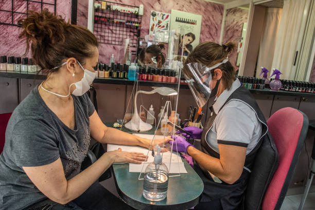 Manicure in salon