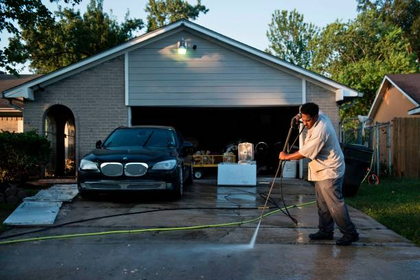Driveway pressure washing