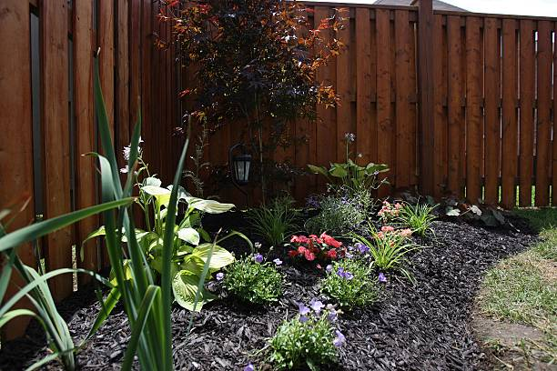 Backyard fence installation