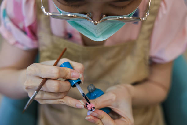 Manicure in salon