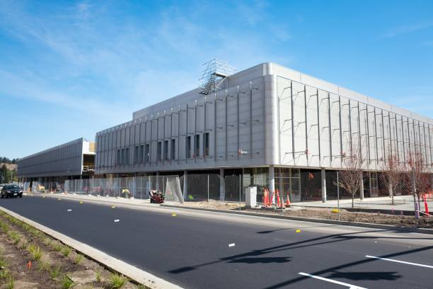 Industrial shopping center exterior