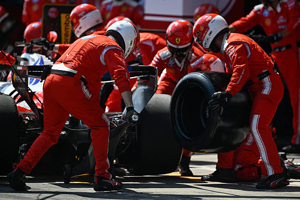 Mechanic changing car tire