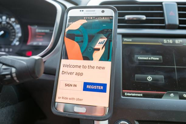 Driver using rental app