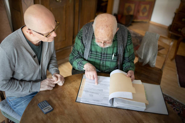 Caregiver assisting senior