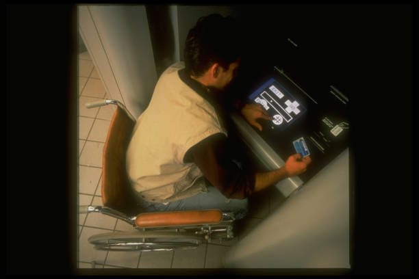 Customer using ATM