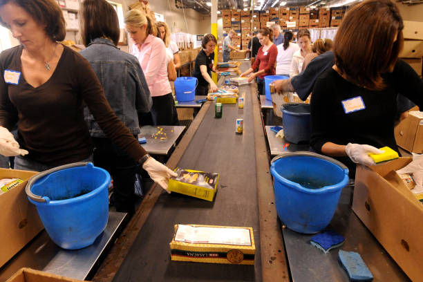 Volunteers at food pantry
