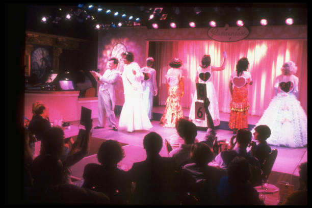Pageant contestants onstage