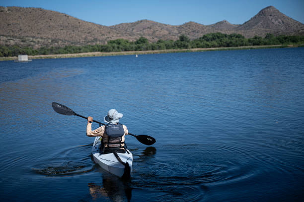 Kayakers on lake