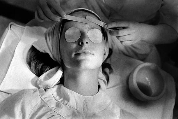 Woman receiving facial