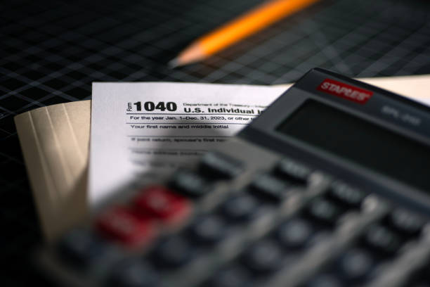 Tax forms on desk