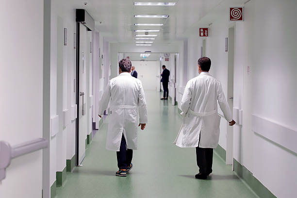Doctors in hospital corridor