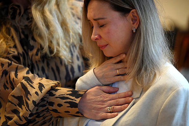 Therapist comforting client