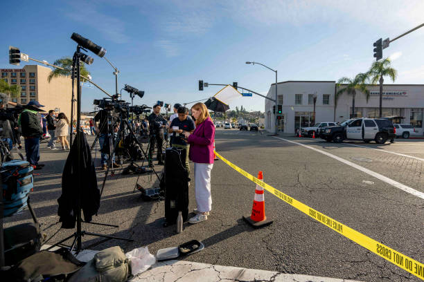 News crew downtown LA